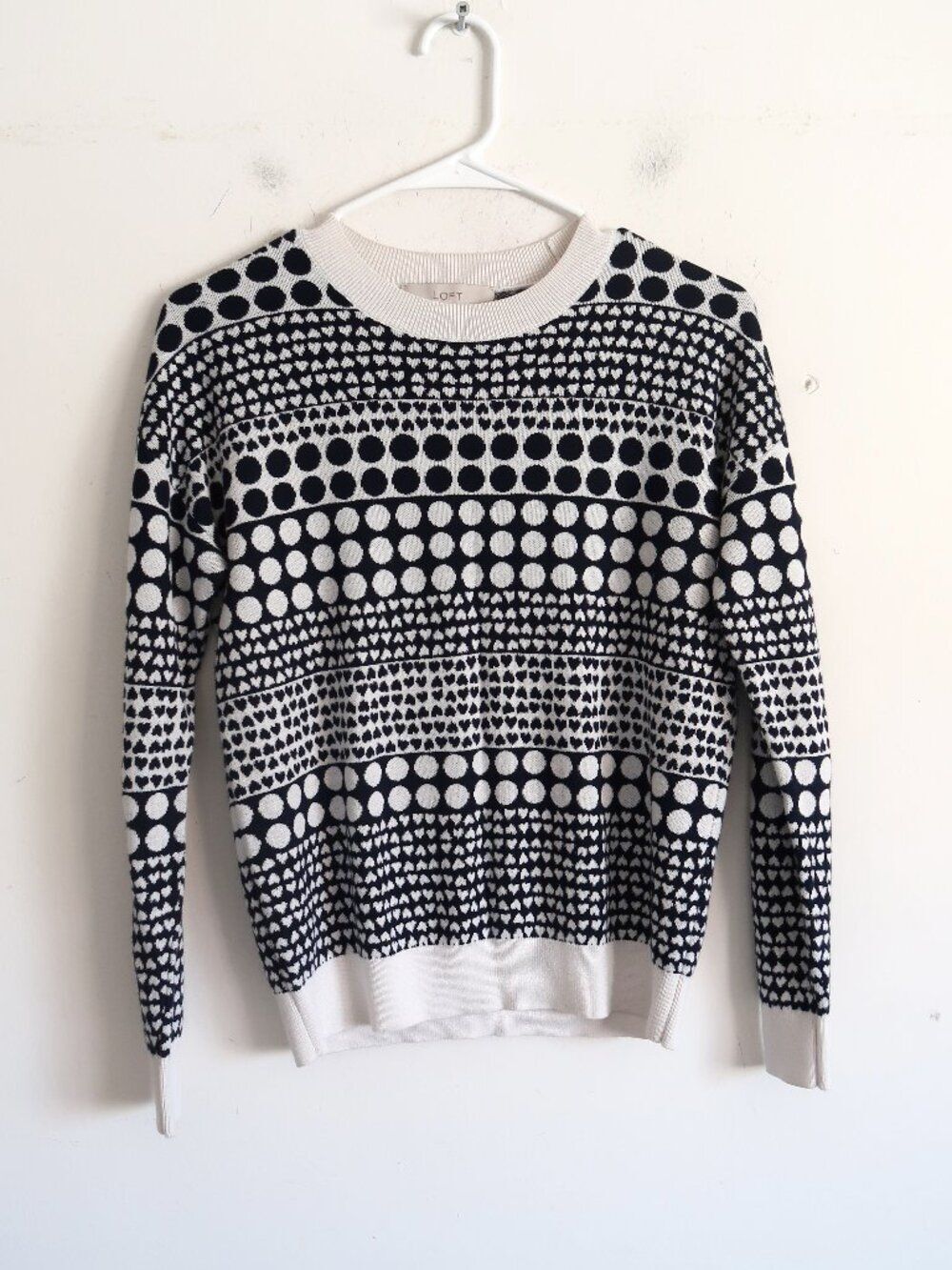 LOFT Dot & Heart Sweater - Size Small